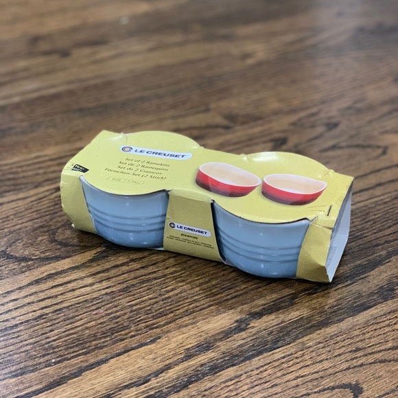 New Le Creuset Large Ramekins Coastal Blue Set of 2 - Picture 2 of 4